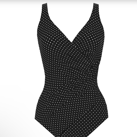 Miraclesuit Black And White Polkadot One Piece Size 20W - Picture 11 of 14
